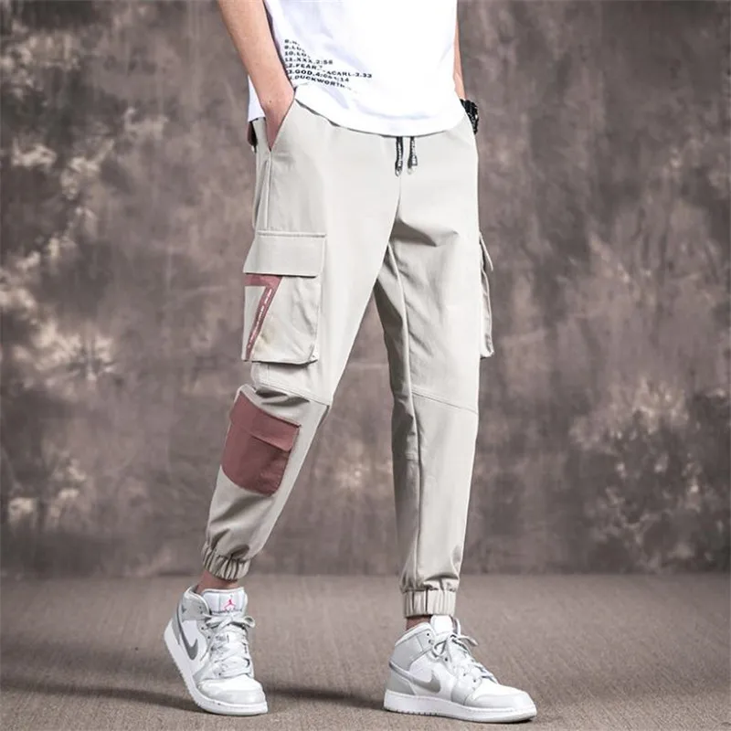 

Весна Для мужчин s шаровары Штаны уличная Jogger Ленты Брюки Для мужчин в стиле «хип-хоп» впитывает пот и Штаны брюки с принтом букв джоггеры M-3XL