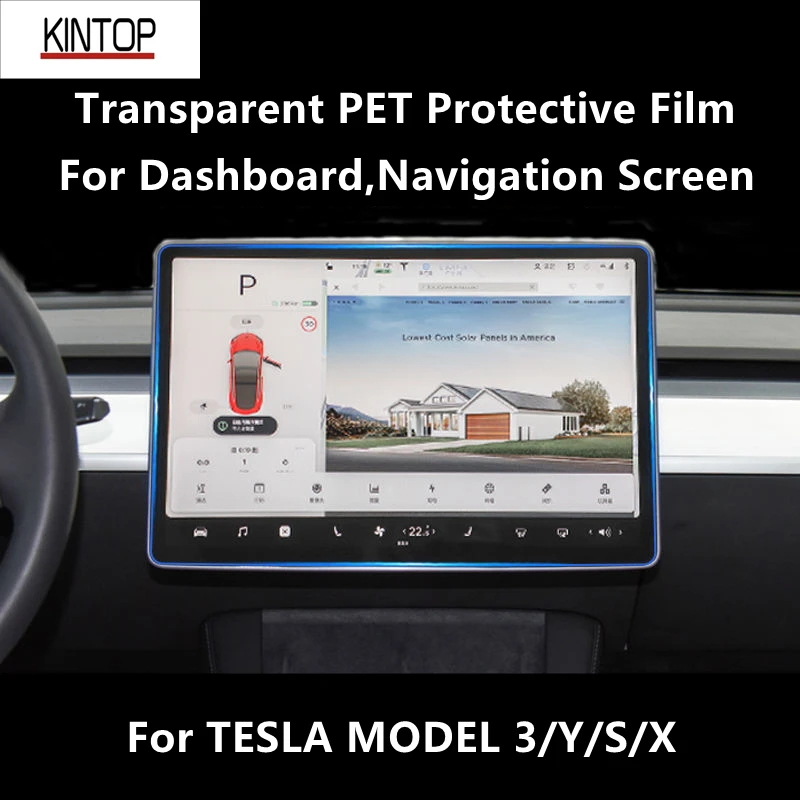 For TESLA MODEL 3/Y/S/X Dashboard,Navigation Screen Transparent PET Protective Film Anti-scratch Repair Film Accessories