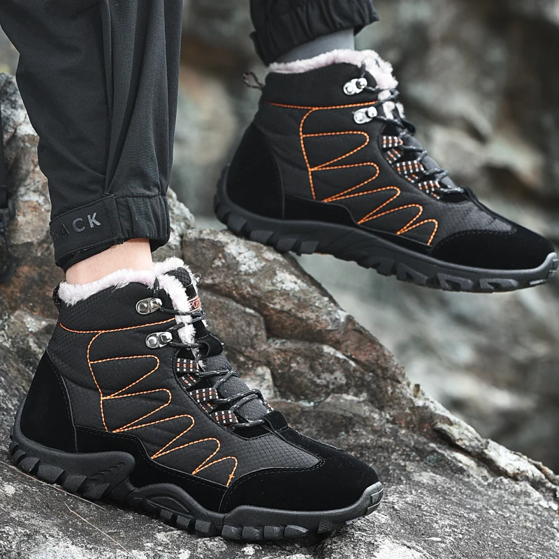 Мужские зимние ботинки мужская повседневная теплая обувь мужские