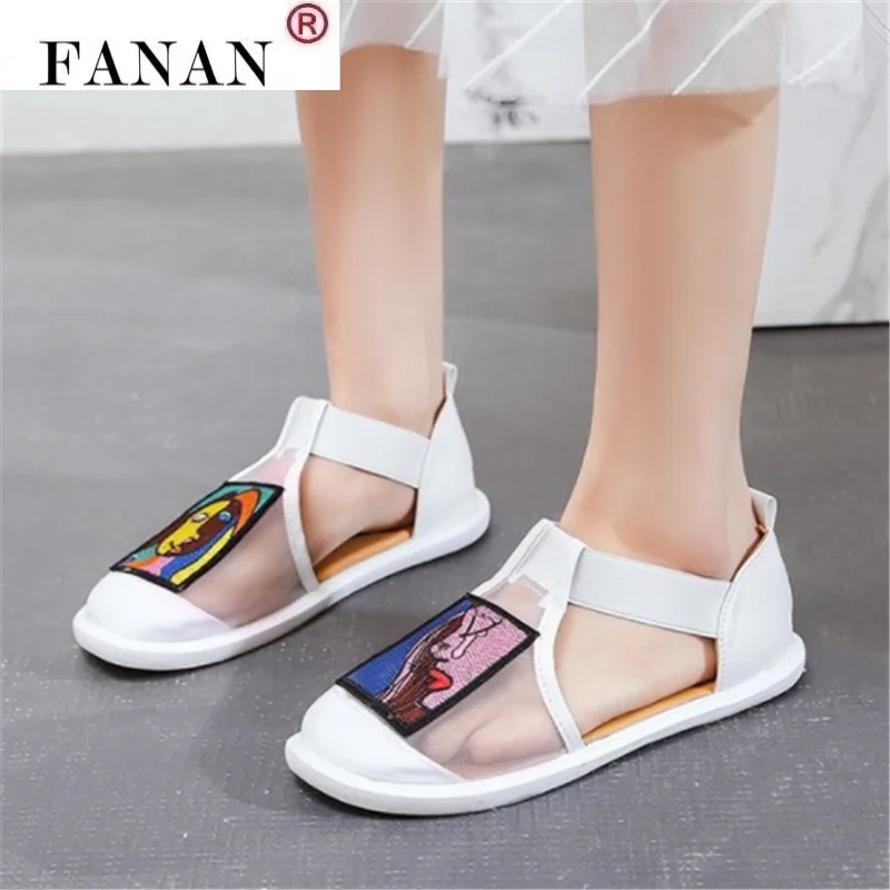 

2021 Summer Women Sandals Fashion Women Set Foot Low-heeled Flat Baotou Sandals Outdoor Comfortable Casual Sandals Zapatos Mujer