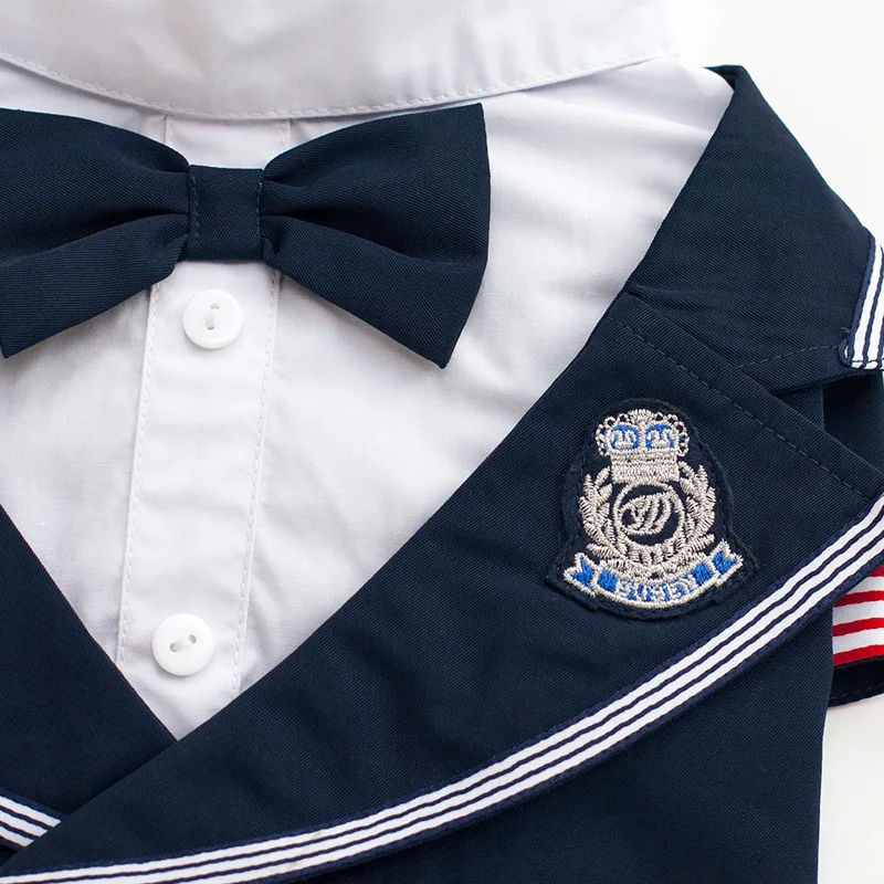 Новое платье для питомца джентльмен галстук бабочка темно синий костюм рубашка