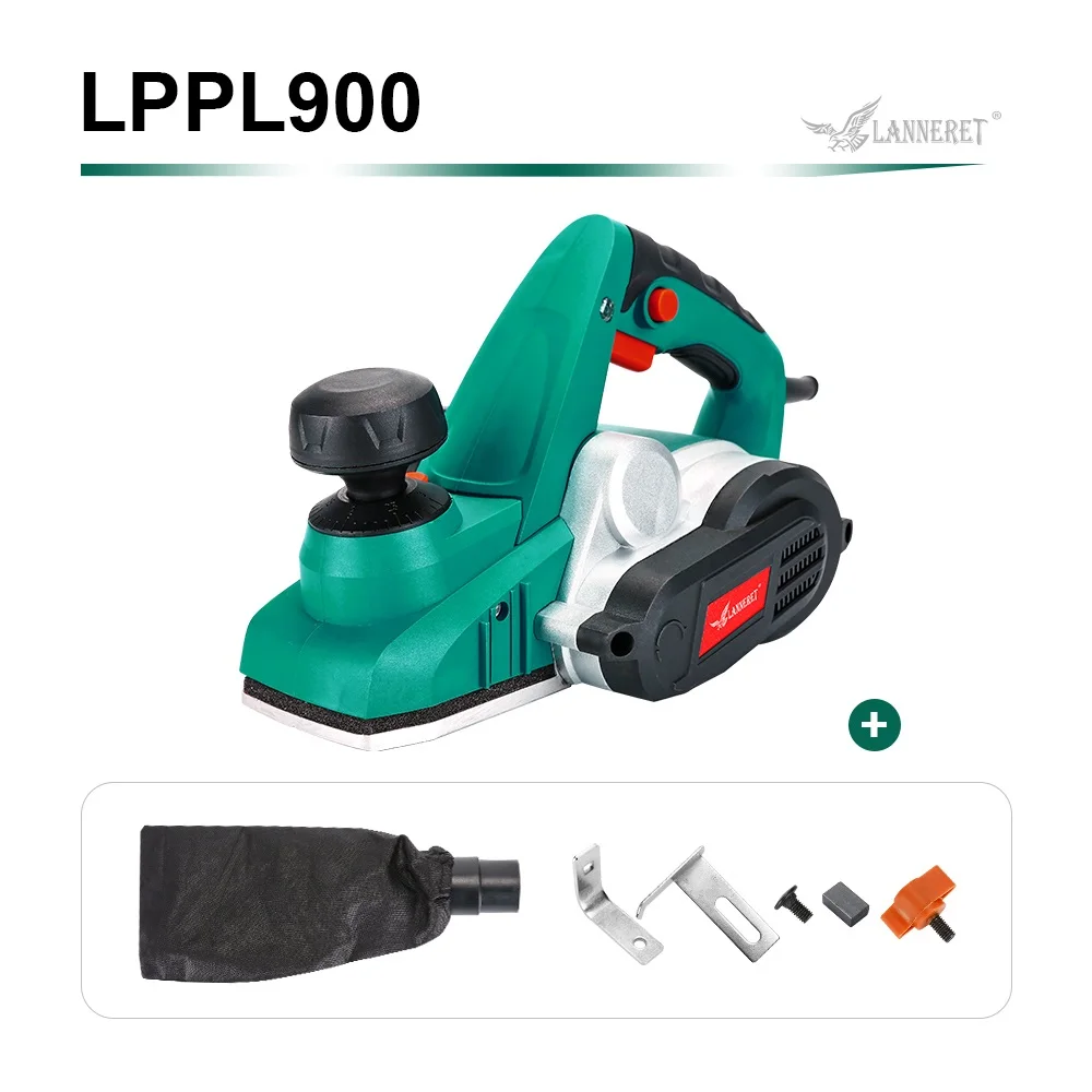 GREEN LANNERET 900 Вт Электрический деревянный строгальный станок с переменной глубиной реза мешок для пыли деревянный ручной строгальный станок электроинструмент - Цвет: GREEN