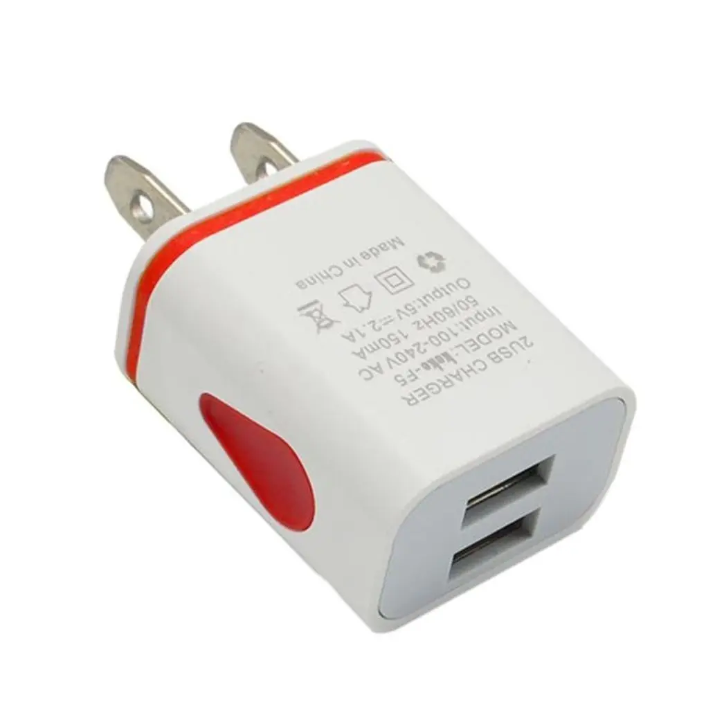 Универсальное настенное зарядное устройство 2.1A 5V LED 2 USB адаптер для быстрой