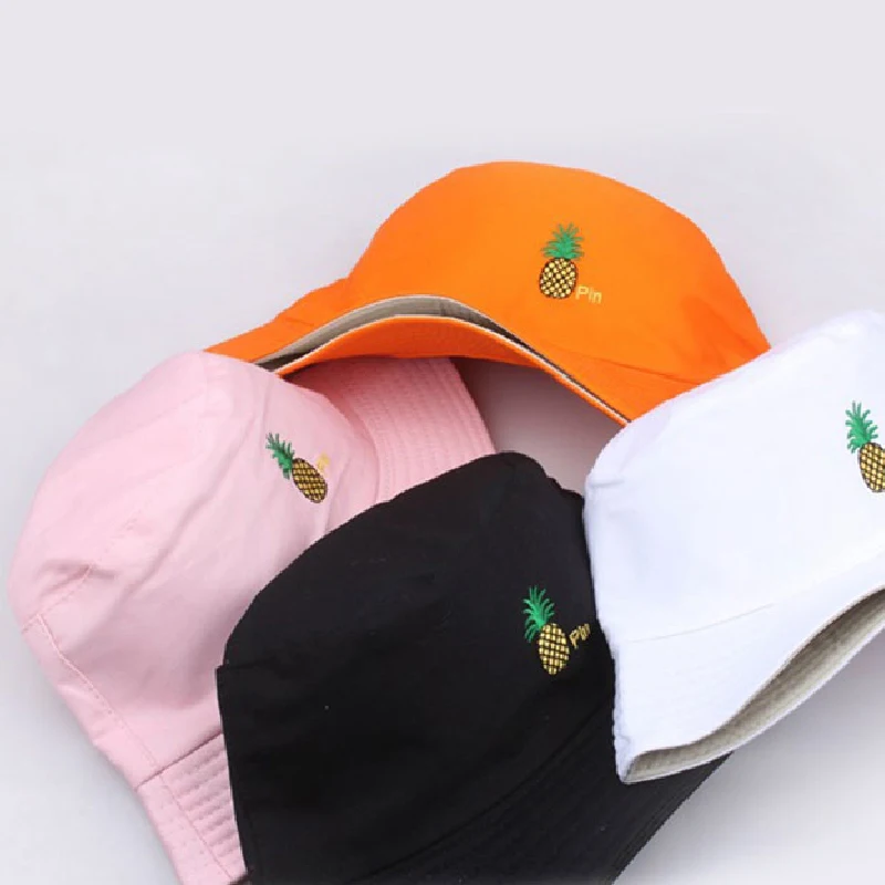 Панама с вышивкой ананаса для мужчин и женщин летняя Солнцезащитная шапка в