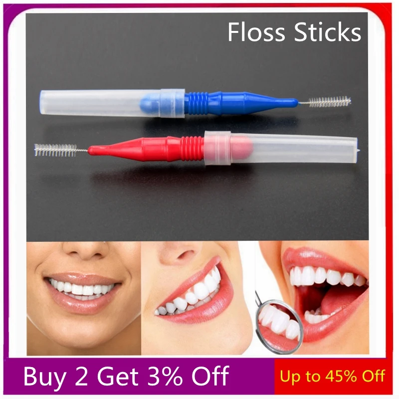 

8/30pcs Tooth Floss Stick Flossing Head Teeth Hygiene Dental Plastic Oral Interdental Brush Toothpick Brush Mouth Cleaner
