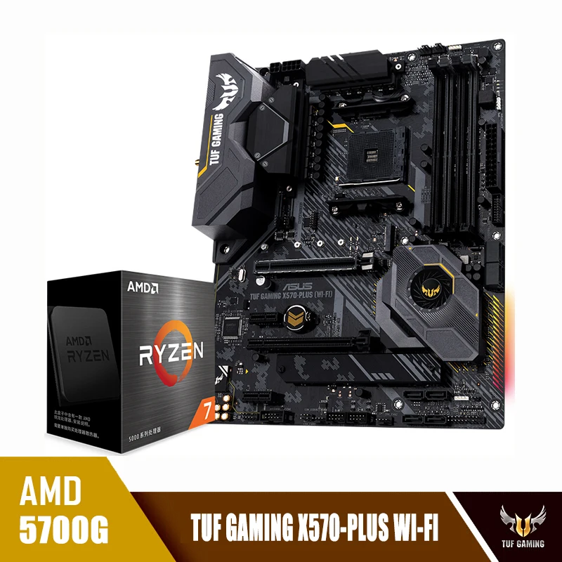 

ASUS TUF GAMING X570-PLUS Wi-Fi материнская плата + AMD Ryzen 7 (r7) 5700G процессор CPU комплект материнской платы