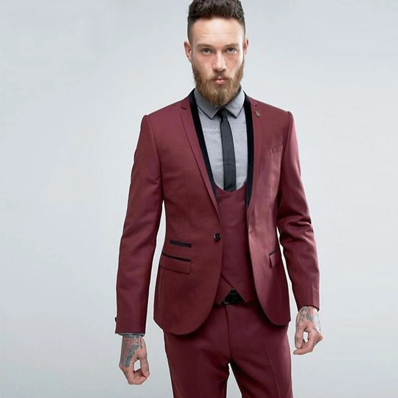 Tailored Italian Classic Men's Suits Wedding Slim Fit Navy Blue Groom Tuxedo 3Piece Custome Double Breasted Vest Blazer Jacket | Мужская