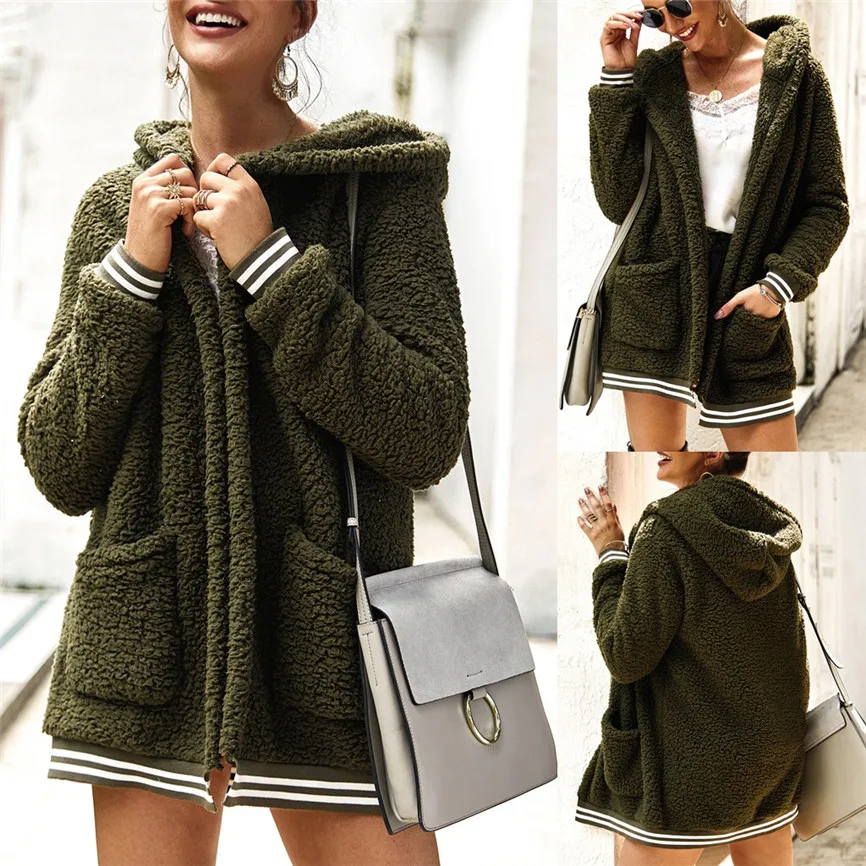 Женская Базовая куртка осенне-зимний Кардиган из искусственной кожи с длинными