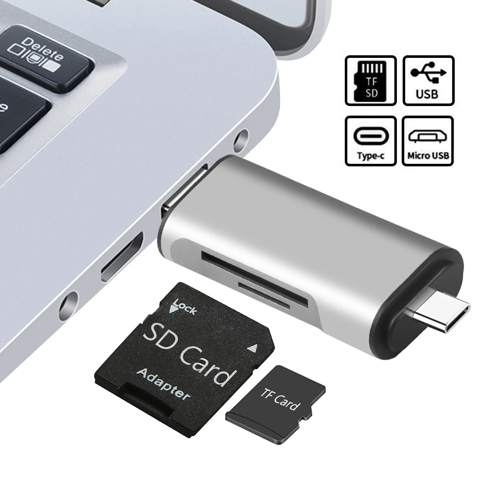 

3 в 1 взаимный обмен данными между компьютером и периферийными устройствами Type-C USB 3,0 USB-C Micro TF/SD кард-ридер OTG адаптер SDXC карты памяти SDHC MMC для ...
