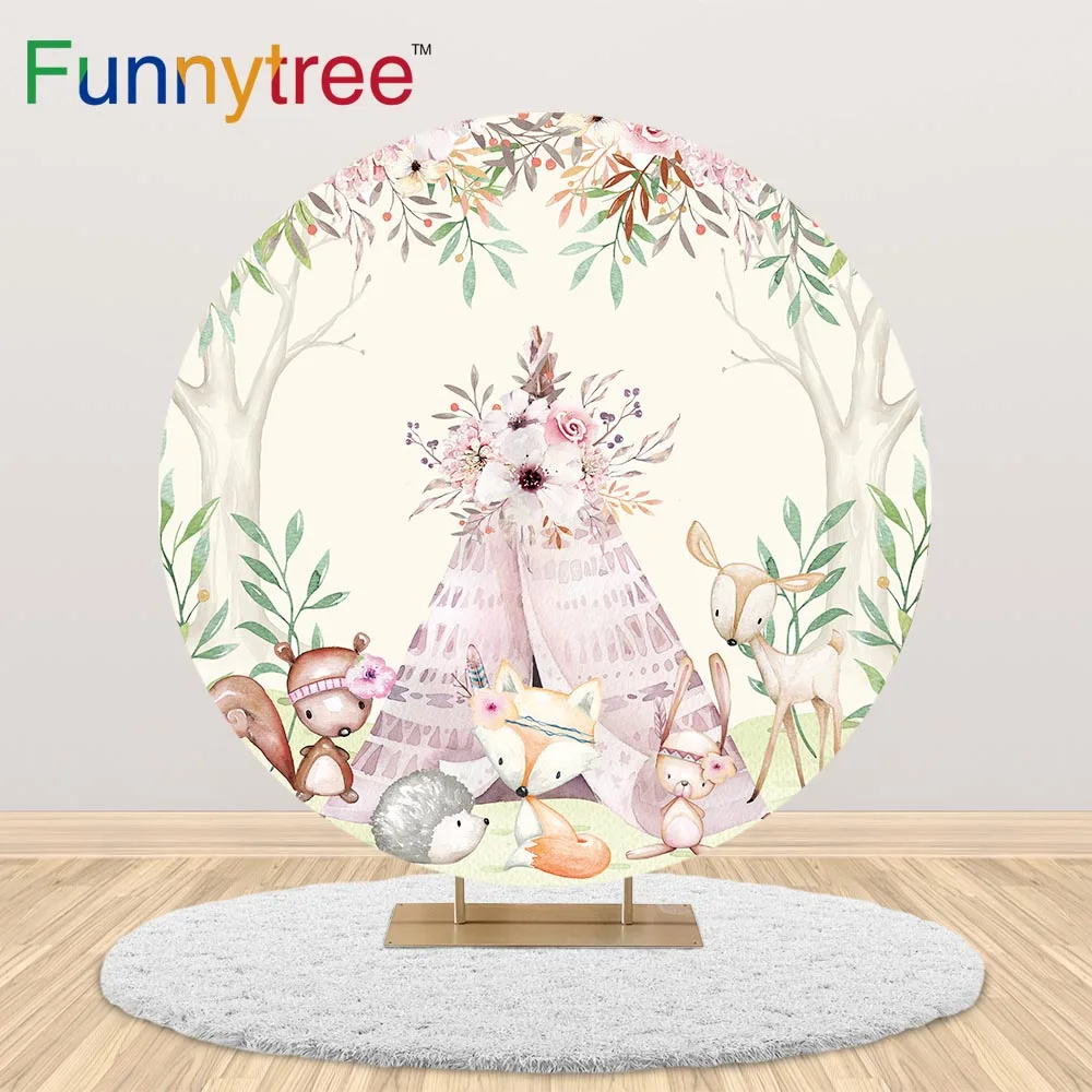 

Funnytree для вечеринки в стиле сафари палатка Сказочный фон День рождения Baby Shower фон для фотографирования новорожденных с изображением виде не...