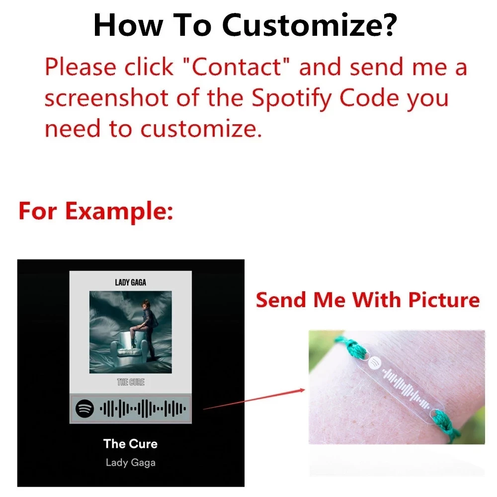 

VshowCo Custom Music Spotify Code Bracelet For Women Men Hand-Made Rope Bracelet Personalized Song Code Jewelry Gift