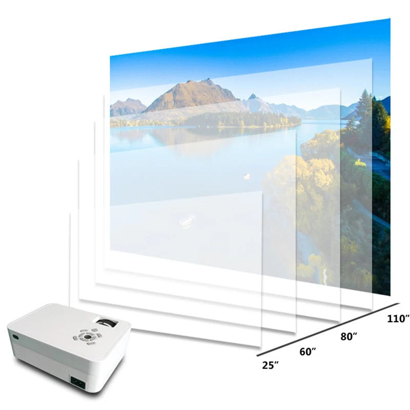 JVP600 Portable Home 1080P HD Projector LED System Media Player Cinema 3D TV US Plug |