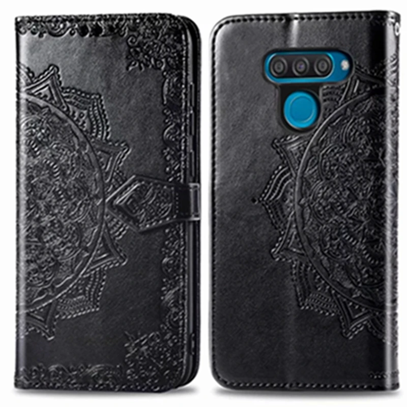 Mandala Flower PU Leather Flip Case Wallet Card Cell Phone Cover for LG W10 W30 PRO K50 Q60 | Мобильные телефоны и