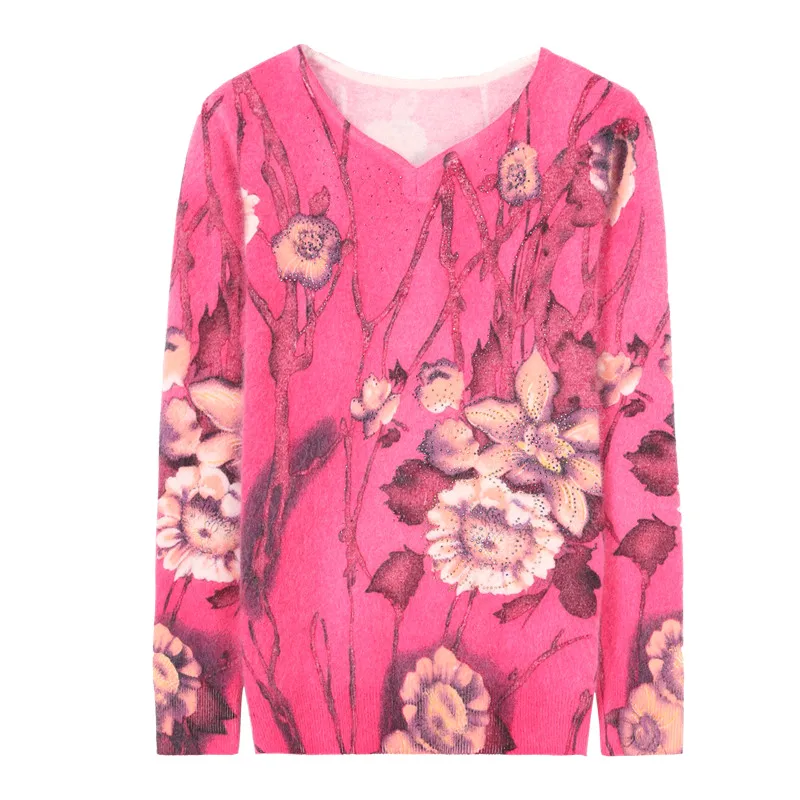 Новинка Осень-зима 2019 женский свитер XJXKS из норки и кашемира с красивым принтом