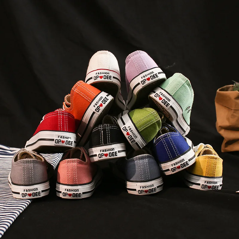 

Children Canvas Shoes Spring Autumn Baby Boys Girls Sports Sneakers For Kids Students Lace Up Parent-child Casual Flats Shoes