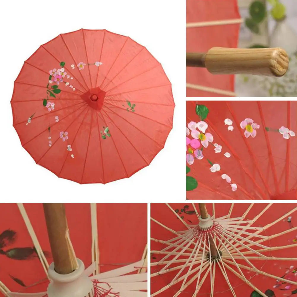 

Chinese Vintage Silk Oilpaper Umbrellas Photo Shoot Parasol Dance Props Lightweight Umbrellas Rain Gear