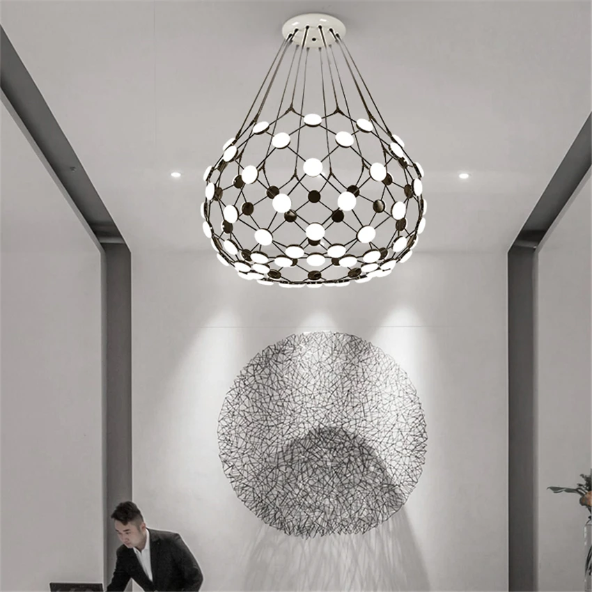 

Modern Black Chess Pieces LED Pendant Lights Globe Pendant Lamp Luminaire White Acrylic Lampshade Living Room Lighting Fixtures
