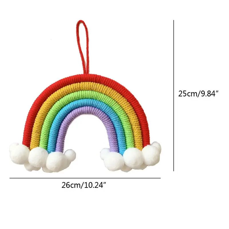 

Home Decoration Accessories Rainbow Handmade Weaving Ornament Nordic Fresh Simple Kid Room Wall Decoration Hanging