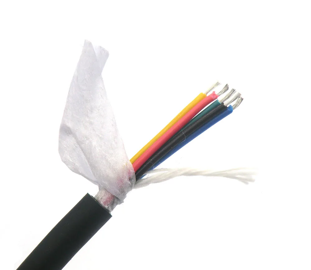 5 жильный кабель гибкий Управление провода 0,14, 0,2, 0.3mm м² 26awg, 24awg, 22awg Луженая Медь 10 м