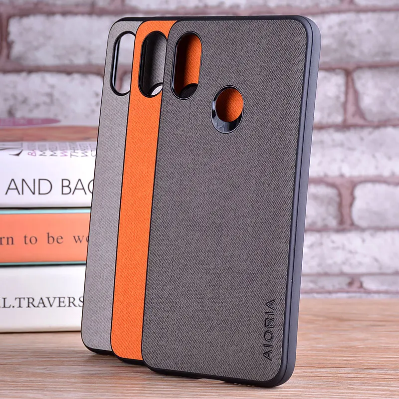 Чехол для Xiaomi Mi 8 Lite SE Coque - роскошная кожа из текстиля, мягкий TPU и твердый PC, футляр для телефона.