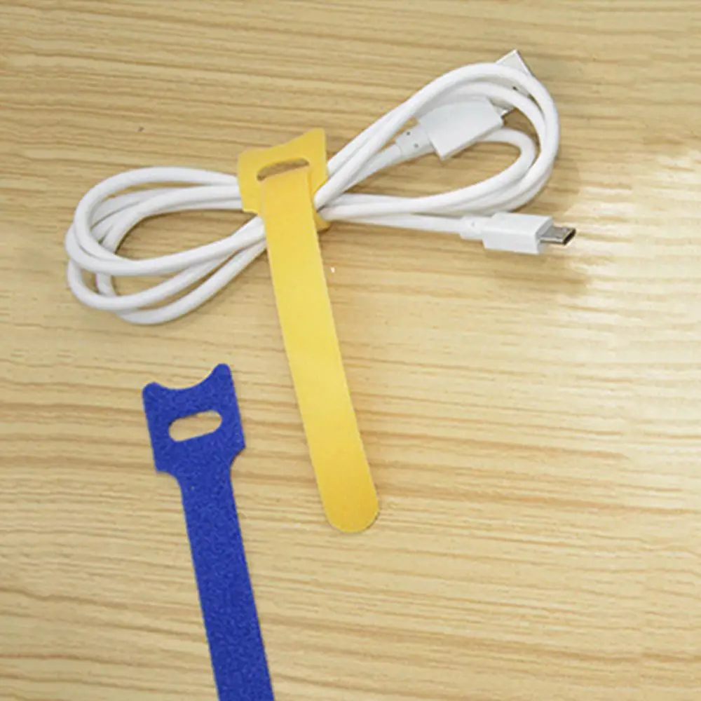 50pcs Cable Wire Straps Nylon Hook And Loop Strap Ties Reusable Fastening Organizer Zip Cord | Обустройство дома