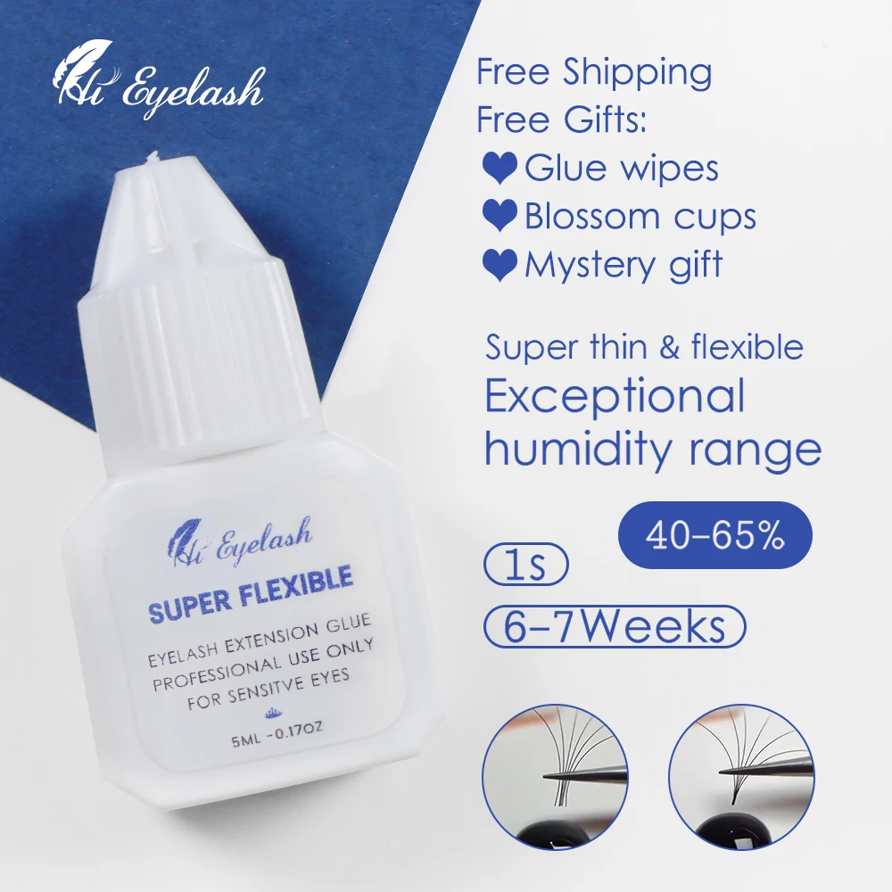 

5ml Professional Eyelash Glue 1 Second Fast Drying Eyelash Extension Glue Black Strong Adhesive Private Label Long Lasting Korea