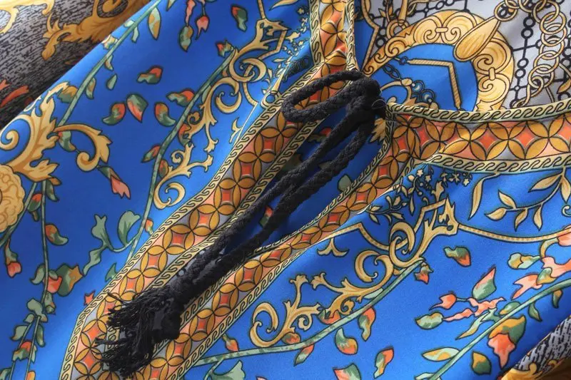 Летнее винтажное женское богемное шифоновое цельное платье с принтом в