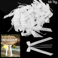 50pcs wedding car decoration bow party decoration bow white wedding party polyester bow decoration wedding decor