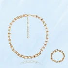 цепочка на шею женская  Чокер цепь на шею  Новинка 2021, модное ожерелье в стиле панк для мужчин и женщин, парная цепочка из титановой стали в стиле хип-хоп, Модные Ювелирные наборы, ожерелье, браслет, серьги-гвоздики