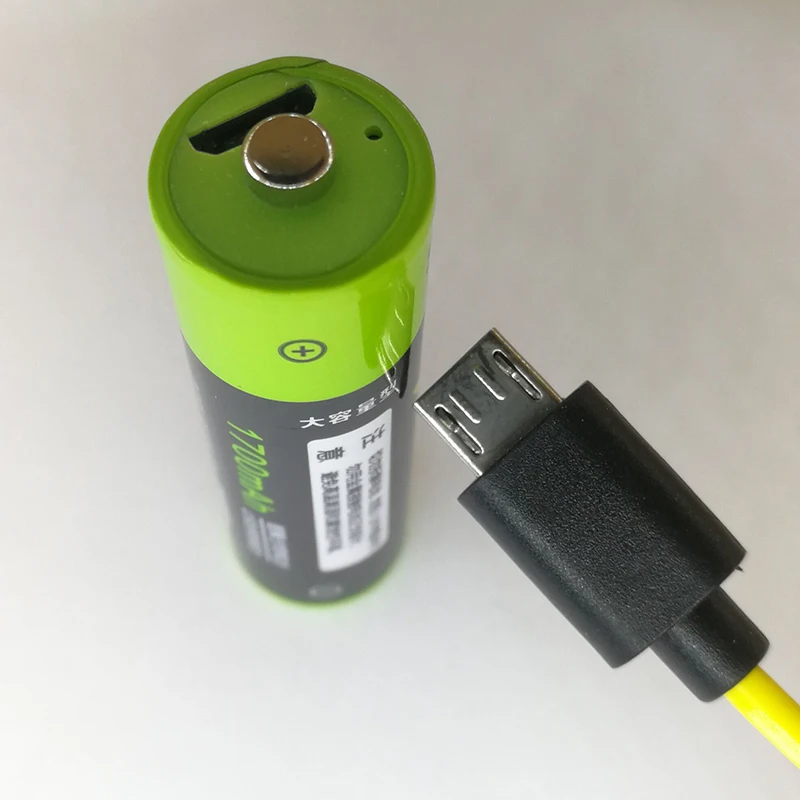 2pcs/lot 1.5v 1700mah AA5 Capacity li-polymer USB rechargeable lithium usb battery and a cable | Электроника
