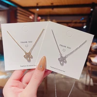 new style inlaid zircon flower pendant necklace female trend personality pendant sweater chain ladies shiny jewelry