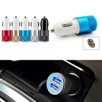 dual usb 3 1a mini car charger 2 port adapter alloy shelling universal for iphone 11xs samsung htc huawei
