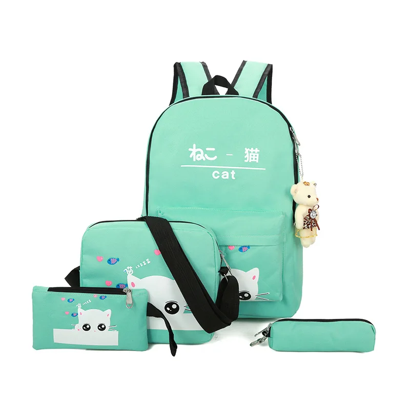 

2018 New Girls Backpacks Cartoon Printing School Backpack Cute Canvas Teenager Schoolbags For Girls Lovely Bag Mochila Infantil