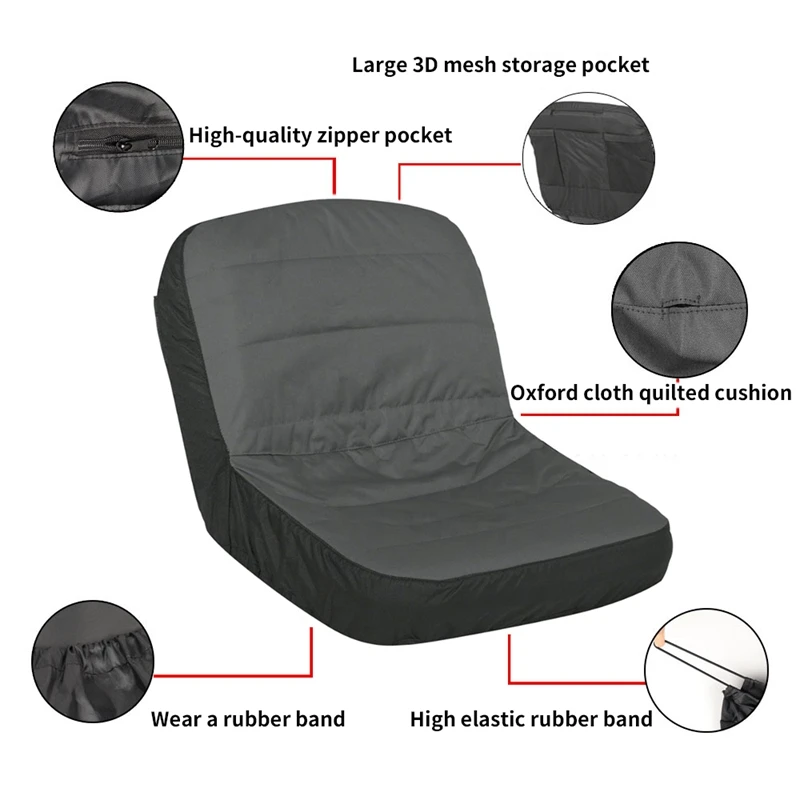 new universal riding lawn mower tractor seat cover padded comfort pad storage pouch medium free global shipping
