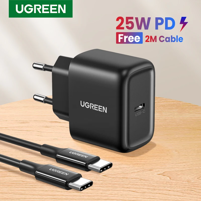 UGREEN USB C зарядное устройство 25 Вт поддержка типа PD Быстрая зарядка портативное для
