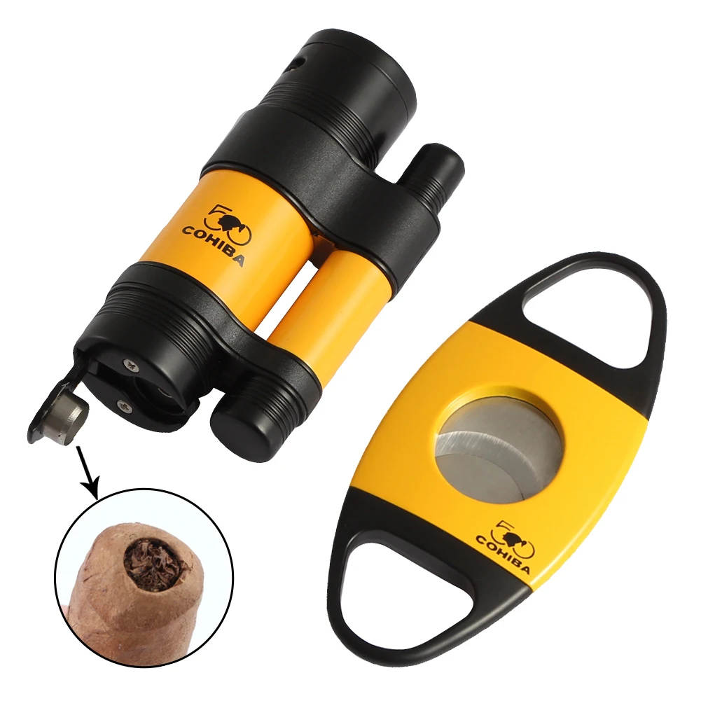 Набор аксессуаров для сигар COHIBA металлический газовый фонарь Зажигалка из