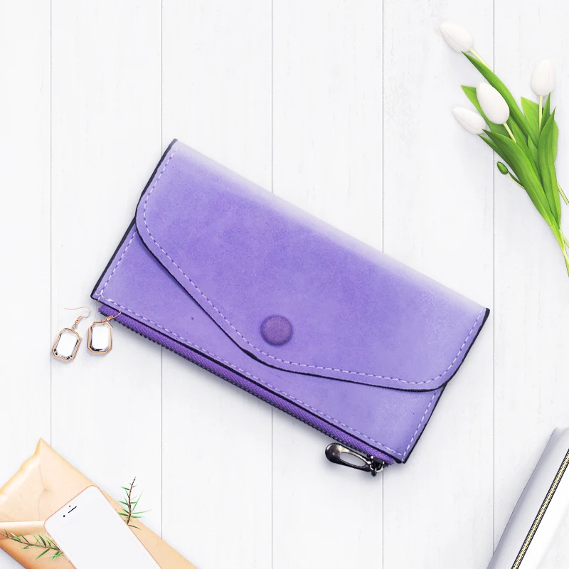 Модные длинные женские кошельки высшего качества матовый бумажник из