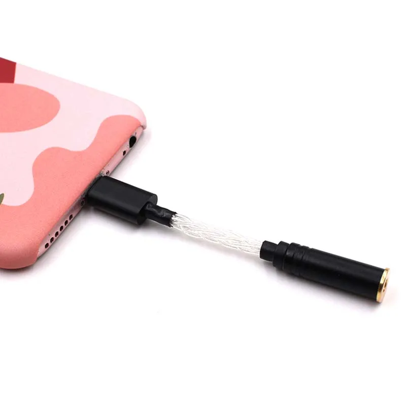 

Lusya sterling silver Headphone Adapter For iPhone 7 8 X AUX Adapter For Lightning To 3.5mm 4.4mm 2.5mm Female T0749