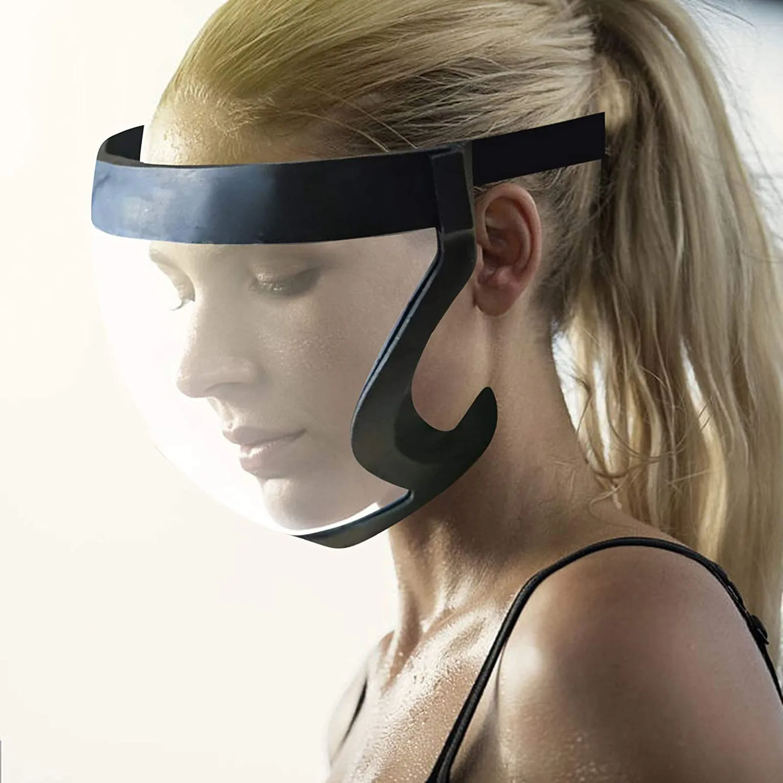 Маска унисекс на все лицо защитный экран прозрачная многоразовая маска для рта и