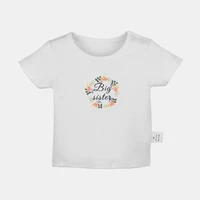 flower big sister design newborn baby t shirts reindeer merry christmas graphic solid color short sleeve tee tops