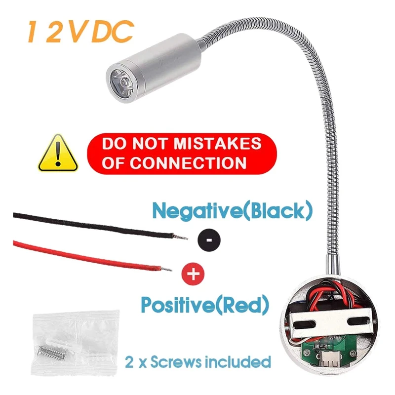 DC 12V для чтения светильник с зарядка через USB Порты и разъёмы RV Подсветка салона s