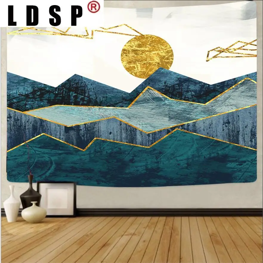 

ЛДСП постмодернистские горы и воды живопись гобелен настенный Wall Art Скатерти Спальня гобелен с пейзажем домашний декор