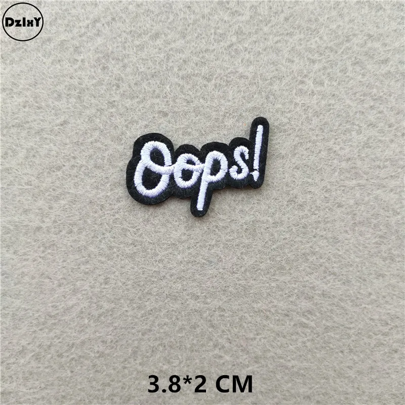 1-PCS-G-42 46 стилей на выбор) черно-белые нашивки с вышивкой для футболки с утюгом в полоску Одежда для Аппликации Наклейки для одежды значки - Цвет: 1-PCS-G-42