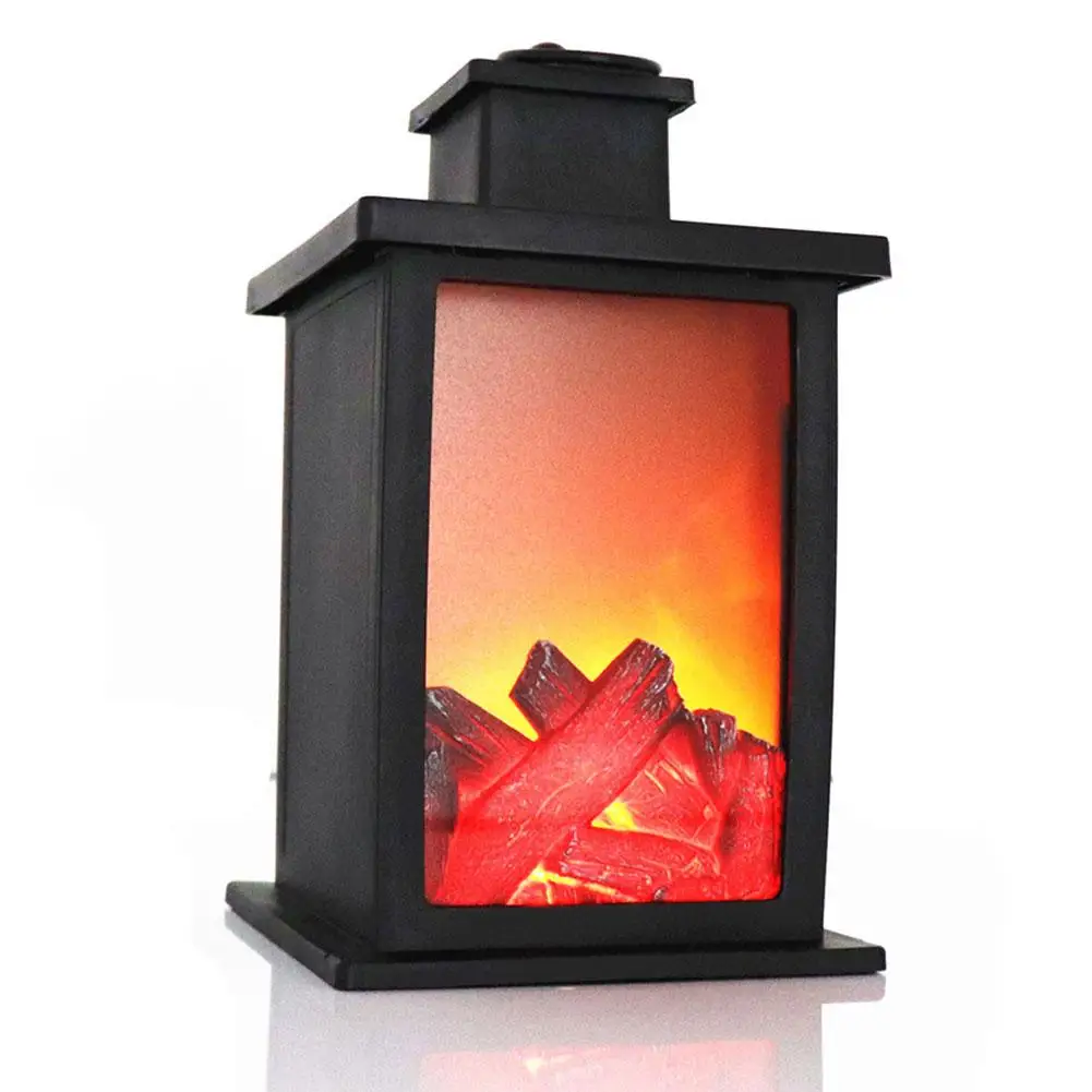 Светодиодный Ретро Стиль имитация камина Горящее влияние Фонари светильник для