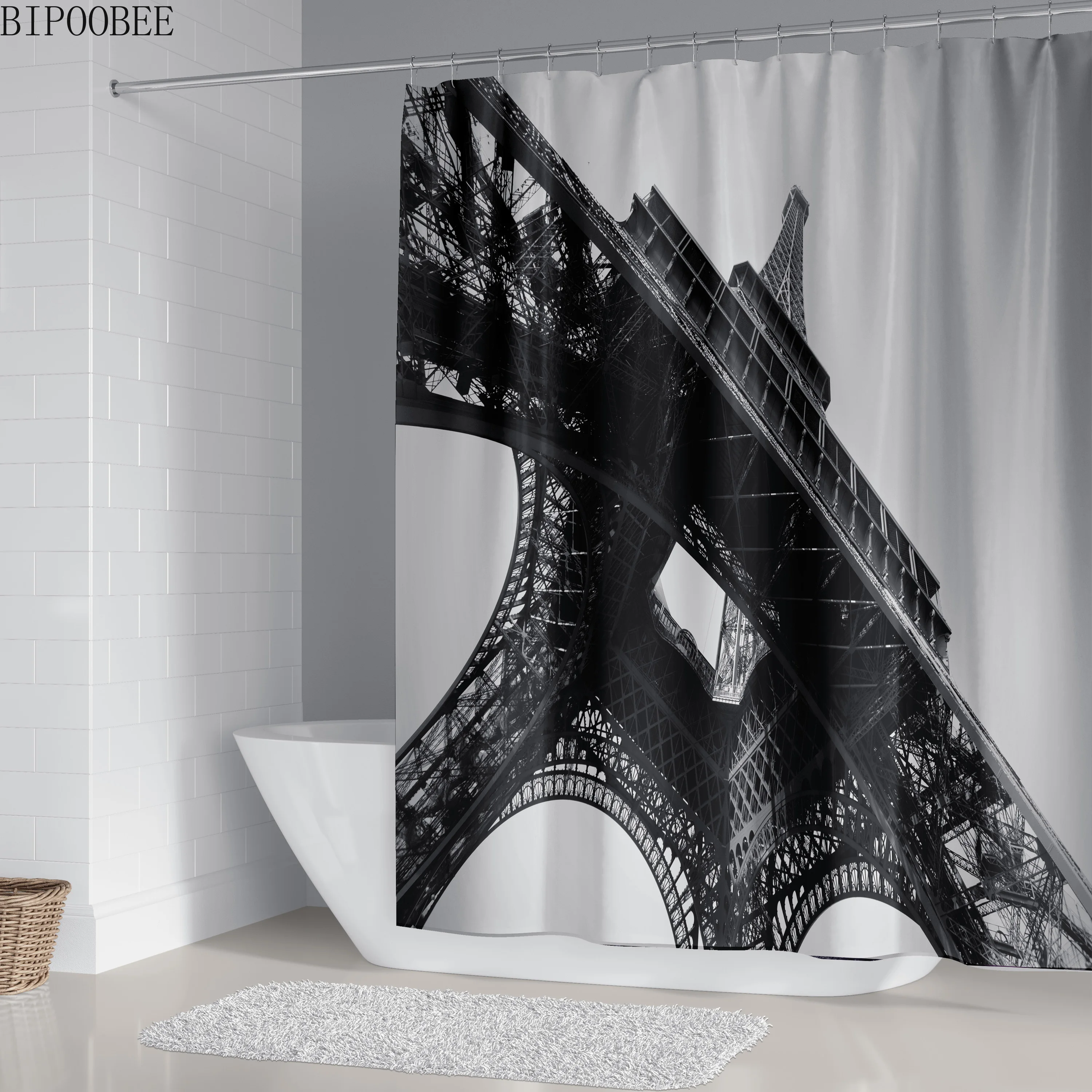 Занавеска для душа черно белая с принтом s занавеска ванной комнаты Набор