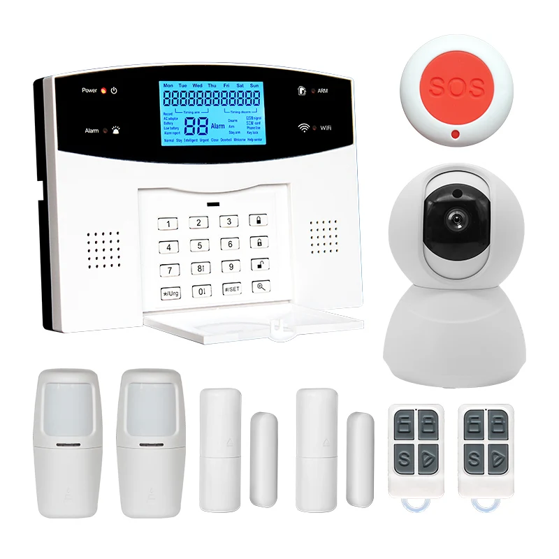 2019 новая WiFi GSM PSTN сигнализация для домашней сигнализации с ip камерой ЖК
