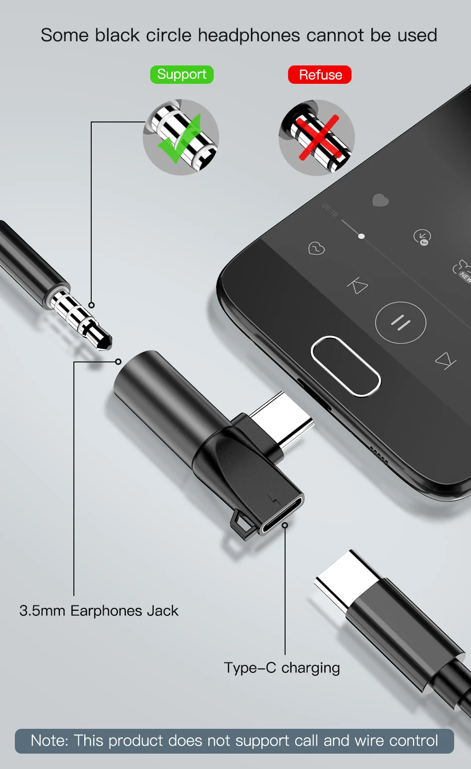 ACCEZZ mi ni usb type C до 3,5 мм Jack адаптер для Xiaomi mi 8 6 huawei P30 Pro type-C OTG зарядный кабель Jack удлинитель для наушников
