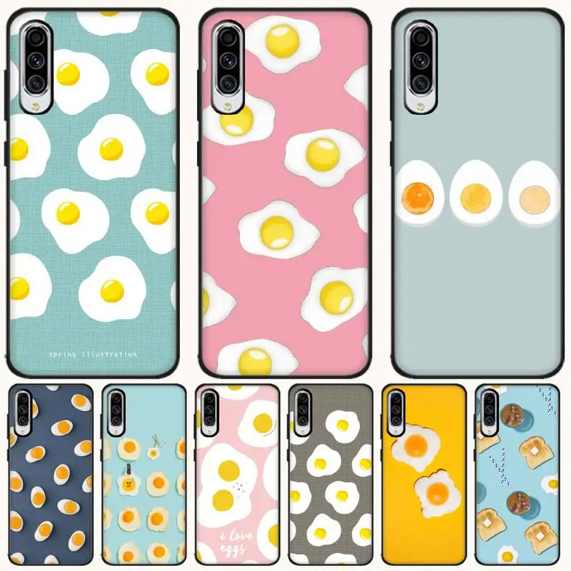 Ivits яйцо Завтрак черный мягкий чехол для телефона Samsung A10 20 30 40 50 70 10S 20S 2 ядра C8 A30S A50S