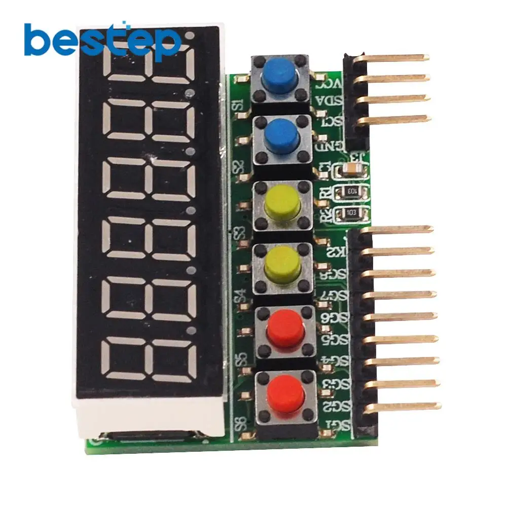 TM1637 6 головка дрели для труб светодиодный Дисплей ключ сканирующий модуль DC 3 V 5