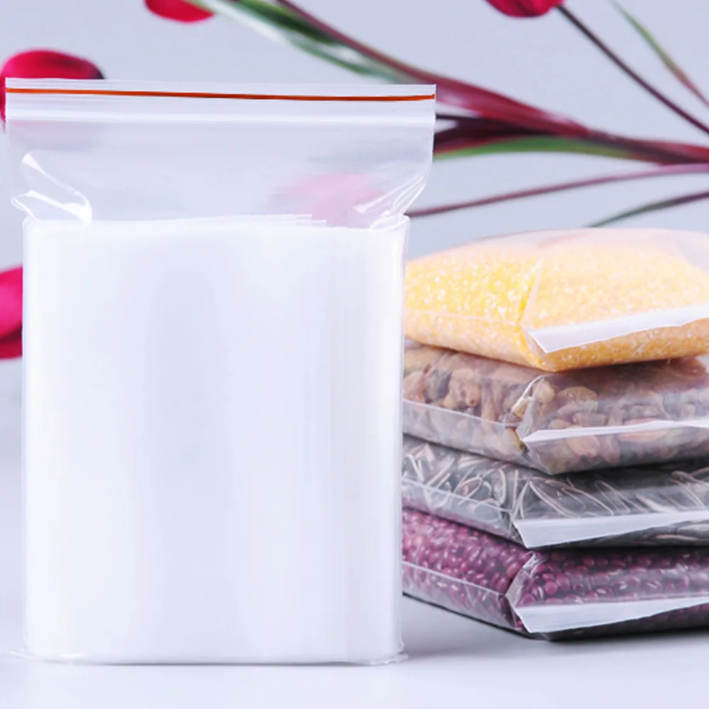 100 шт. Пластик мешки Ziplock Еда упаковки ювелирных изделий небольшой замок типа